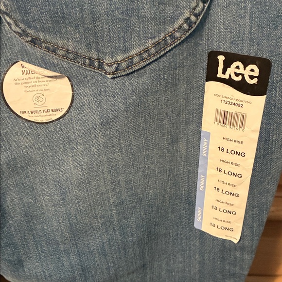 Lee Blue Jeans Women’s 18 Long High Rise Skinny - Picture 5 of 9
